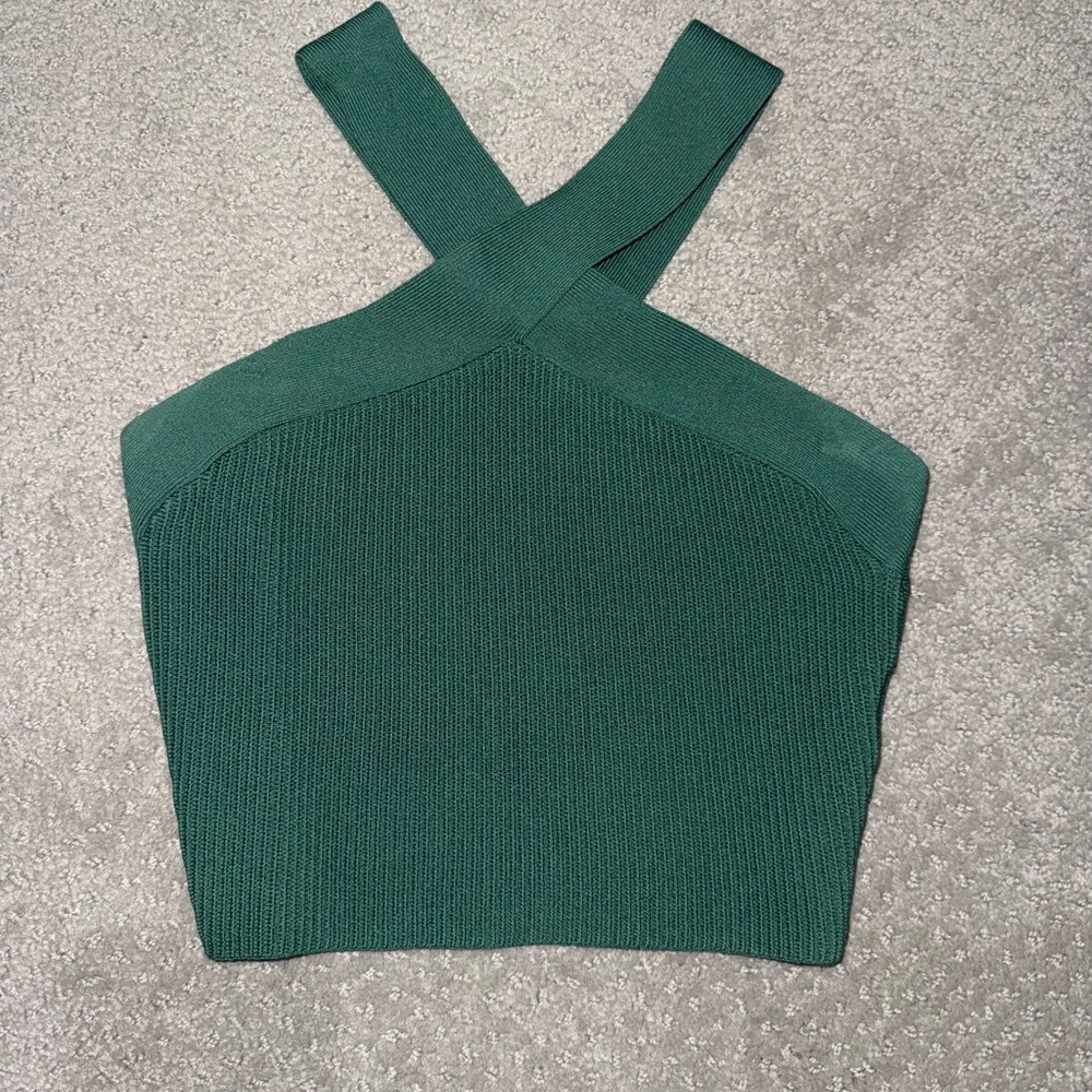 ARTIZIA Babaton Forest Green Cross-Strap Tank Top